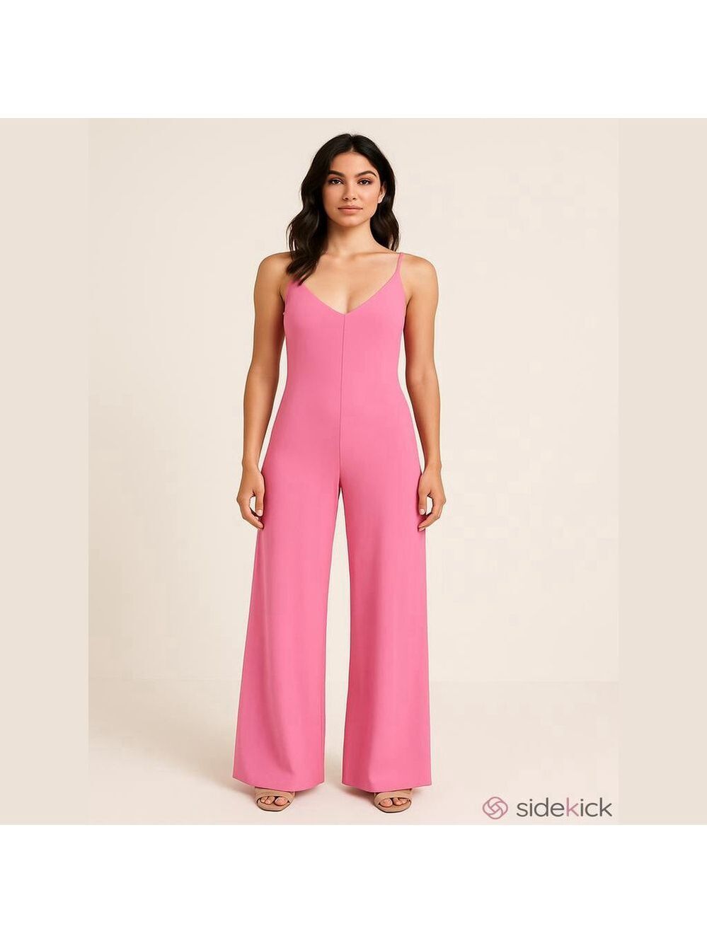 NWT DELUC Tura Jumpsuit Medium Pink Wide Leg Slip Style Spring Summer Vacation